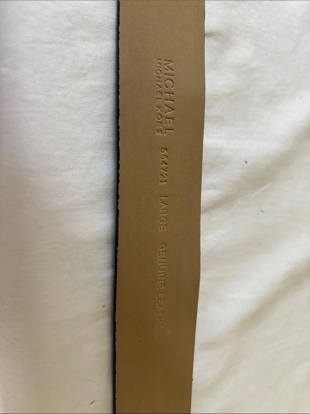 Michael Kors Black Leather Belt with Gold & Silver-Tone Buckle
